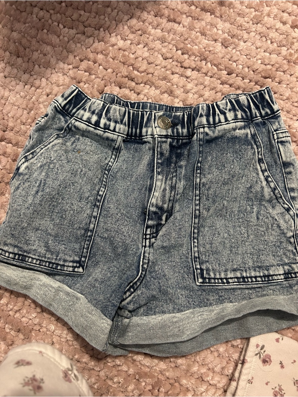 wild fable Light Blue Washed Denim Roll-Cuff Shorts